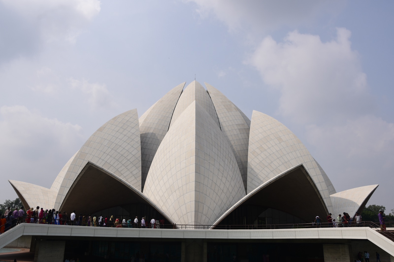 The lotus-shaped Bah&aacute;'&iacute; House of Worship in New Delhi, a place of prayer open to people of every faith