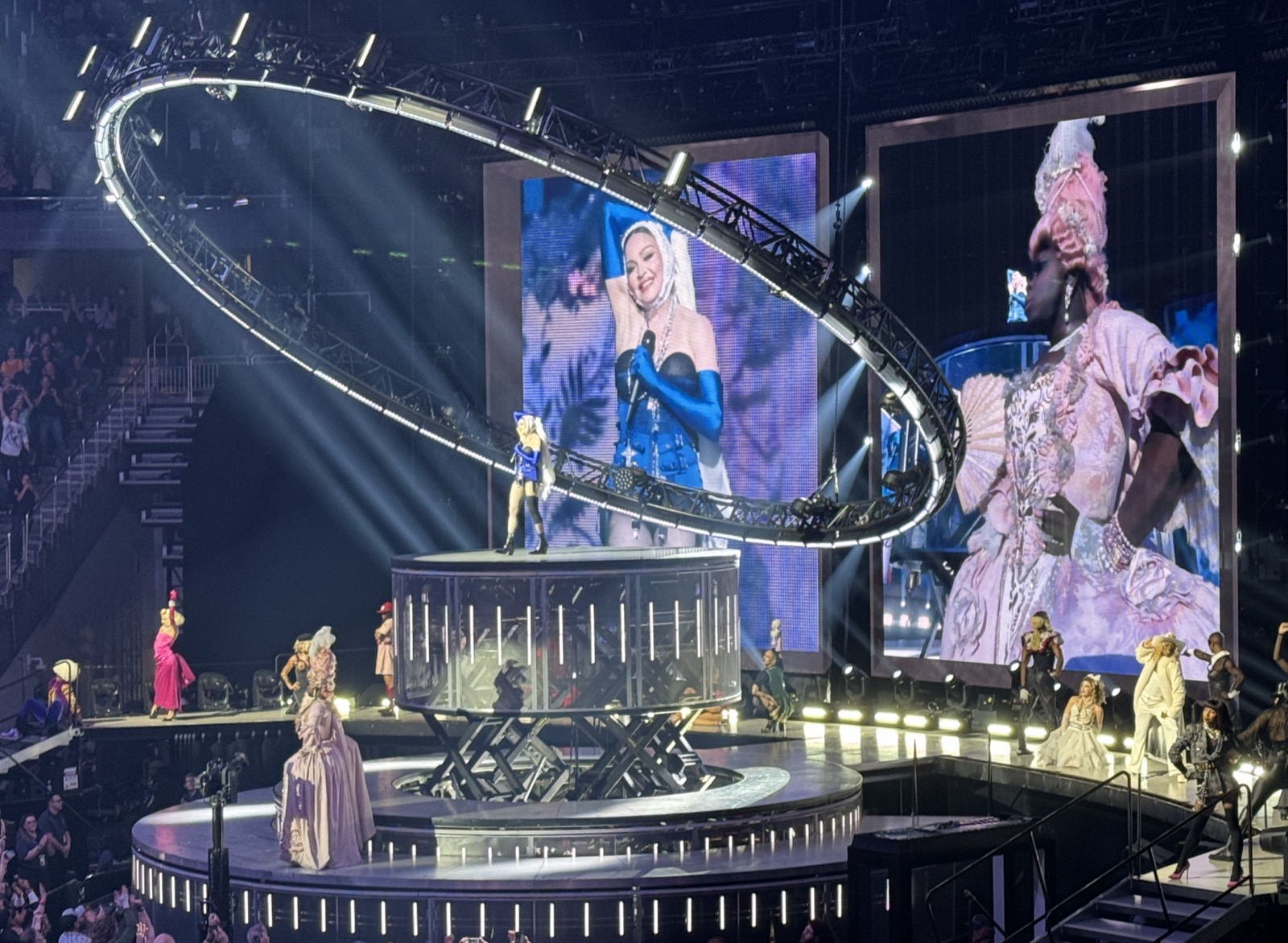 Madonna performing live on the Celebration Tour